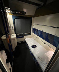 Single sleeper at night, Berlin to Budapest
