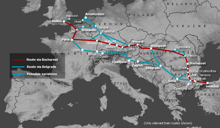 London to Istanbul train routes