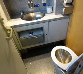 Toilet in a Nightjet couchette car