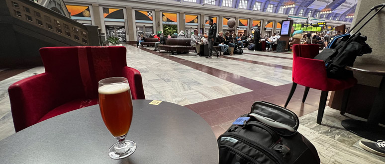 A beer at Stockholm Central