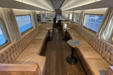 Platinum Service lounge area on the Indian Pacific & Ghan trains:  The Queen Adelaide Restaurant