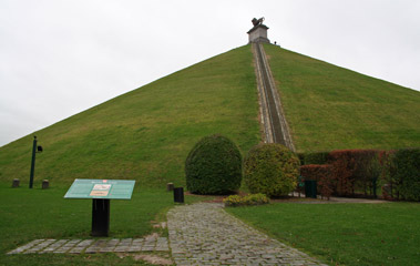 The Butte de Lion monument at Waterloo battlefield, Belgium