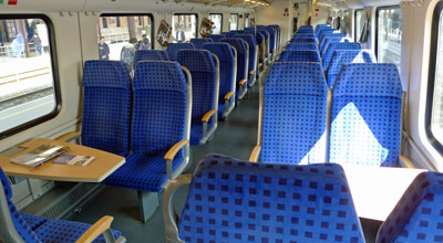 2nd class seats on the tilting ICN train from Zagreb to Split