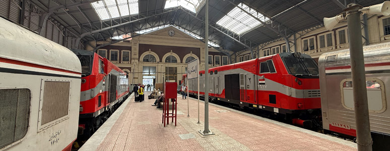 An express train from Cairo arrived at Alexandria station.