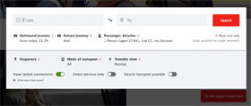 The German Railways online timetable