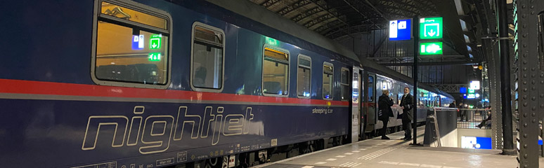 Comfortline sleeping-car a Nightjet train at Amsterdam Centraal