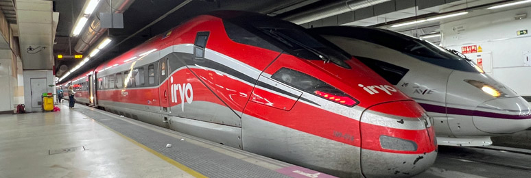 Iryo train to Madrid at Barcelona Sants