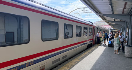 Bucharest to Istanbul couchette car at Bucharest Nord