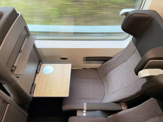 Seat on DSB Talgo train